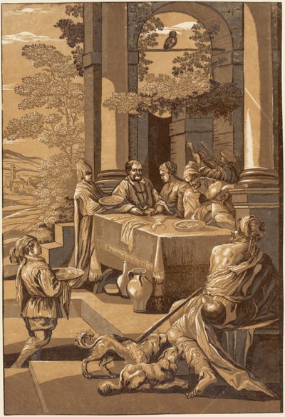 Il Ricco e Lazzaro (Pannello Destro) da after Jacopo Bassano John Baptist Jackson
