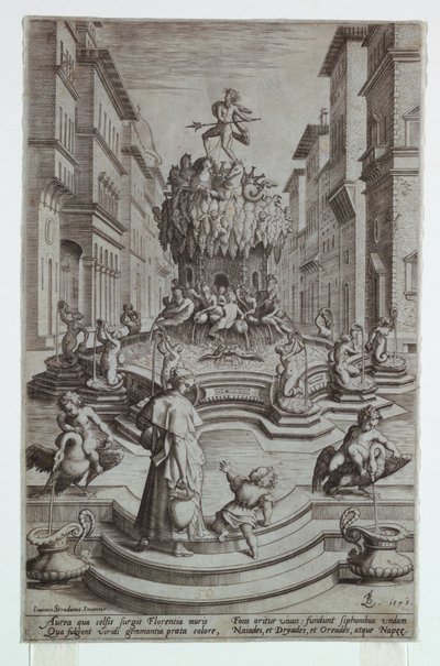 Fontana del Nettuno, Firenze da after Jan van der Straet, called Stradanus