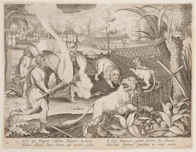 Trappola per leoni da after Jan van der Straet, called Stradanus