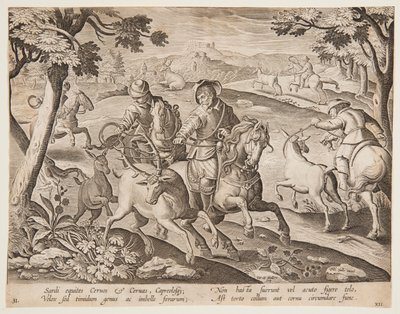 Cattura dei cervi da after Jan van der Straet, called Stradanus