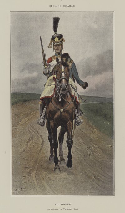 Esploratore, 9º Reggimento di Ussari, 1809 da after Jean Baptiste Edouard Detaille