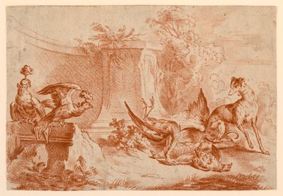 Falchi, cane e selvaggina morta da after Jean Baptiste Huet