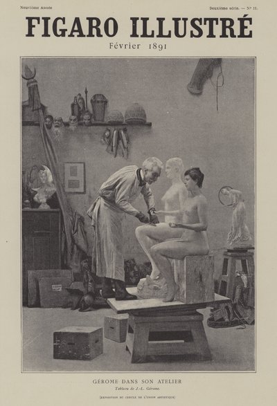 Gérôme nel Suo Atelier da after Jean Leon Gerome