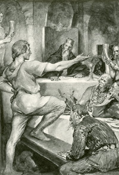Beowulf risponde altezzosamente a Hunferth da after John Henry Frederick Bacon