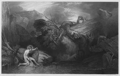 Apollo uccide il Pitone, dal dipinto nella Galleria Nazionale da after Joseph Mallord William Turner