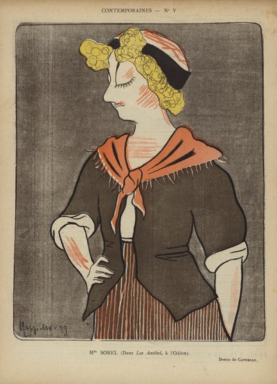 Mlle Sorel, Illustrazione per Le Rire da after Leonetto Cappiello
