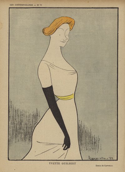 Yvette Guilbert, Illustrazione per Le Rire da after Leonetto Cappiello