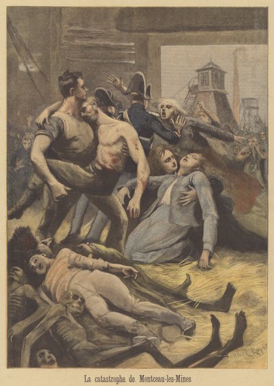 Disastro minerario a Montceau-les-Mines da after Lionel Royer