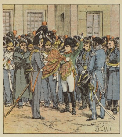 Addio di Napoleone alla sua Guardia a Fontainebleau da after Louis Charles Bombled