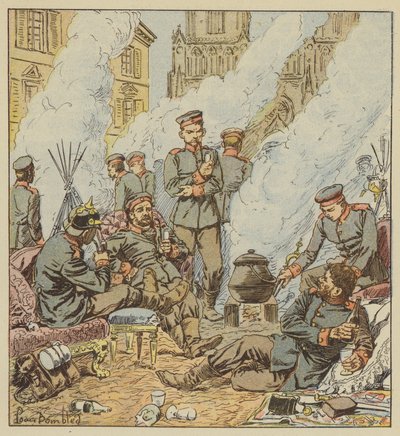 Dopo il combattimento di Orléans, i tedeschi nelle strade della città da after Louis Charles Bombled
