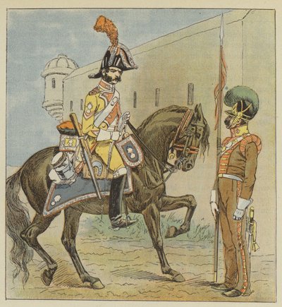 Esercito spagnolo, Dragone, 1° reggimento, Lanciere, 1° reggimento, della Mancia da after Louis Charles Bombled