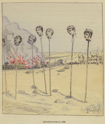 Atrocità hovas nel 1845 da after Louis Charles Bombled
