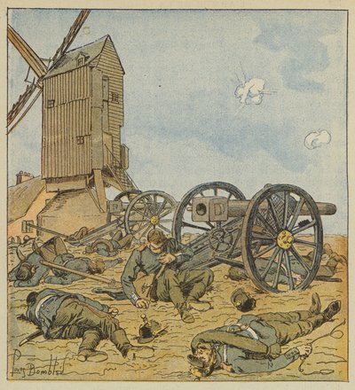 Batteria tedesca smontata dagli zephyrs da after Louis Charles Bombled