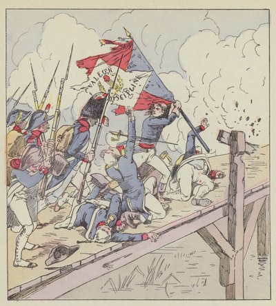 Bonaparte al ponte di Arcole da after Louis Charles Bombled