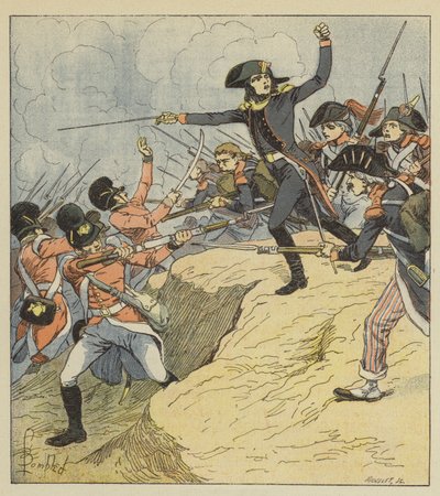 Bonaparte ferito a Tolone da after Louis Charles Bombled