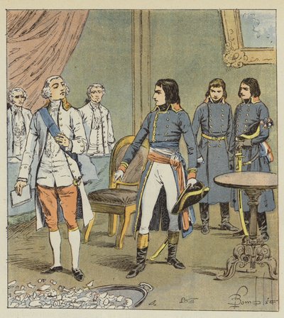 Bonaparte e il conte di Cobentzel da after Louis Charles Bombled
