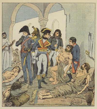 Bonaparte visita i pestilenti di Giaffa da after Louis Charles Bombled