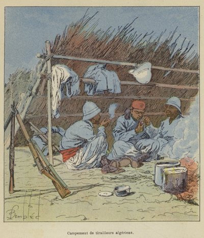 Accampamento di tiratori algerini da after Louis Charles Bombled