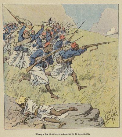 Carica dei tiratori Sakalava il 19 settembre da after Louis Charles Bombled