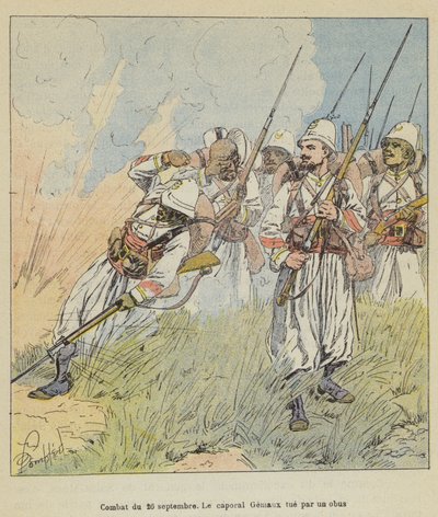 Combattimento del 26 settembre, Il caporale Gemaux ucciso da un obice da after Louis Charles Bombled