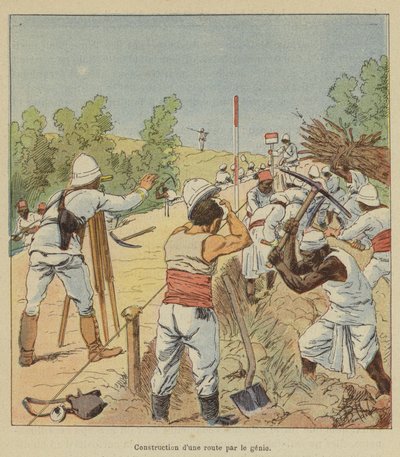 Costruzione di una strada dal genio da after Louis Charles Bombled