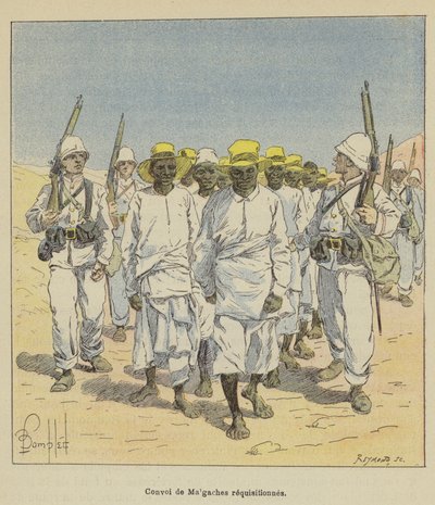 Convoglio di malgasci requisiti da after Louis Charles Bombled