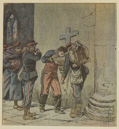 Nella chiesa di Villiers, i prigionieri francesi morenti di sete si dividono il contenuto di un