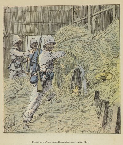 Scoperta di una mitragliatrice in una casa Hova da after Louis Charles Bombled