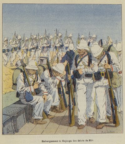 Imbarco a Majunga dei detriti del 200º da after Louis Charles Bombled
