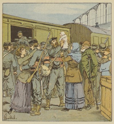 Imbarco dei franchi tiratori di Parigi da after Louis Charles Bombled
