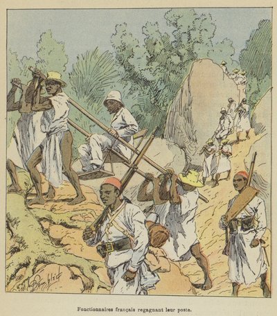 Funzionari francesi che tornano al loro posto da after Louis Charles Bombled