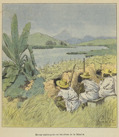 Hovas nascosti sulle rive della Mamba da after Louis Charles Bombled