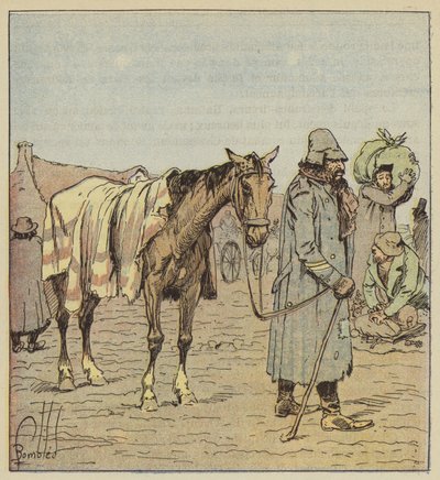 Mercante ebreo che accompagna gli eserciti tedeschi, dal vero da after Louis Charles Bombled