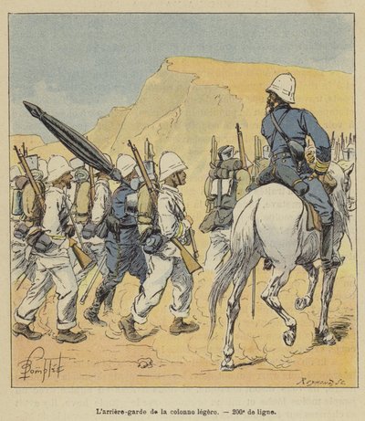 La retroguardia della colonna leggera, 200a di linea da after Louis Charles Bombled