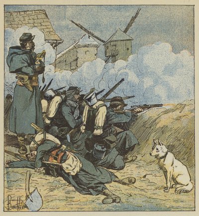 Il 5º battaglione di fanteria di marina al mulino di Neuville da after Louis Charles Bombled