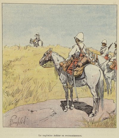 Il capitano Aubier in ricognizione da after Louis Charles Bombled