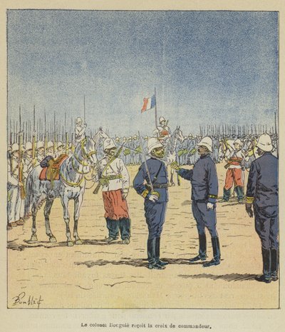 Il colonnello Bouguie riceve la croce di commendatore da after Louis Charles Bombled