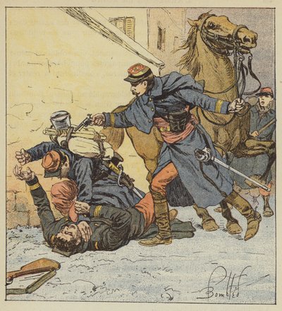 Il colonnello Choppin-Merey uccide un soldato indisciplinato da after Louis Charles Bombled