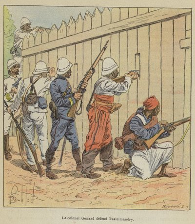 Il colonnello Gonard difende Tsainimandry da after Louis Charles Bombled
