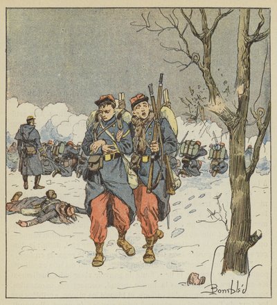 Il furiere Delorme, ferito, si ritira sotto i colpi da after Louis Charles Bombled