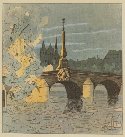 I prussiani fanno saltare la passerella del ponte di Blois per sfuggire alla nostra persecuzione da after Louis Charles Bombled