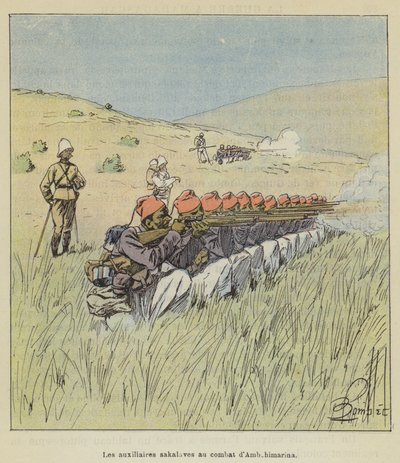 Gli ausiliari sakalava in combattimento ad Ambohimarina da after Louis Charles Bombled