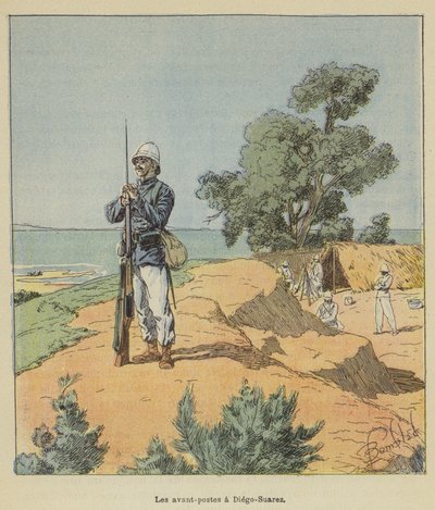 Gli avamposti a Diego-Suarez da after Louis Charles Bombled