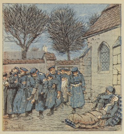I feriti nel cortile del presbiterio di Lorcy da after Louis Charles Bombled
