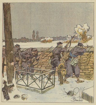 I franchi tiratori di Parigi difendono il cimitero di Montsort da after Louis Charles Bombled