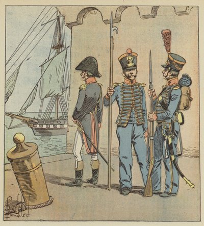 Gli stessi uomini erano quindi sia marinai che soldati da after Louis Charles Bombled
