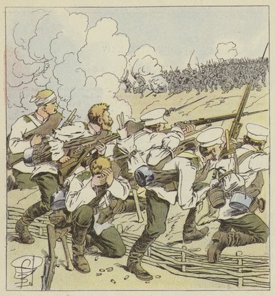 I tiratori siberiani a Vafangou da after Louis Charles Bombled