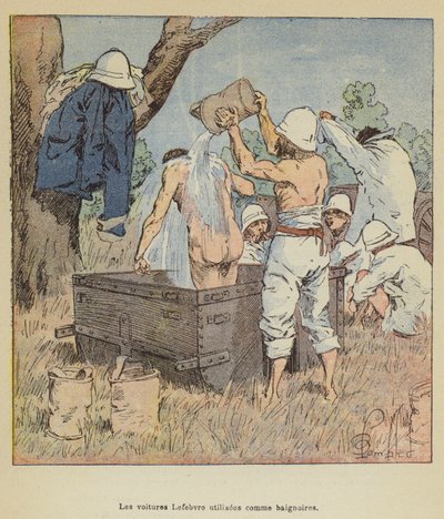 Le carrozze Lefebvre usate come vasche da bagno da after Louis Charles Bombled