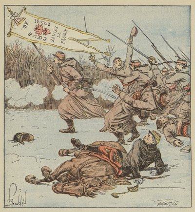 Gli zuavi pontifici attaccano Loigny da after Louis Charles Bombled