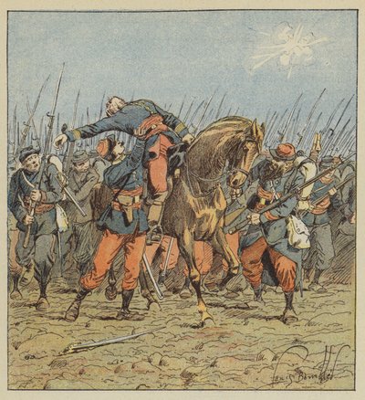 Morte del colonnello de Fonlongue da after Louis Charles Bombled